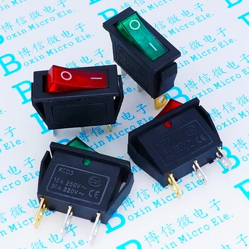 Ultra-thin KCD3-101N power switch 15A 250V rocker 3-Pin 2-speed boat type with light red/green
Ultra-thin KCD3-101N power switch 15A 250V rocker 3-Pin 2-speed boat type with light red/green
