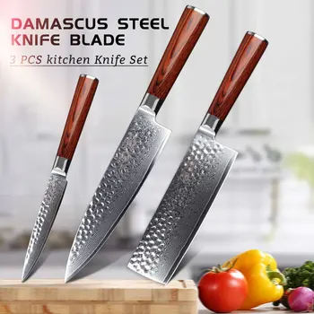 Yarenh 3 PCS Damascus Knife Cleaver Kitchen Tools - Multi-Function Chef Vegetable Cooking Jnives Sset - Premium Pakkawood Handle
Yarenh 3 PCS Damascus Knife Cleaver Kitchen Tools - Multi-Function Chef Vegetable Cooking Jnives Sset - Premium Pakkawood Handle