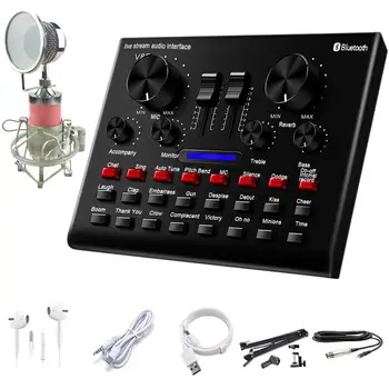Bluetooth Wireless Professional Reverb Effect Condenser Microphone Live Stream Sound Card Set Studio Recording Equipment
Bluetooth Wireless Professional Reverb Effect Condenser Microphone Live Stream Sound Card Set Studio Recording Equipment