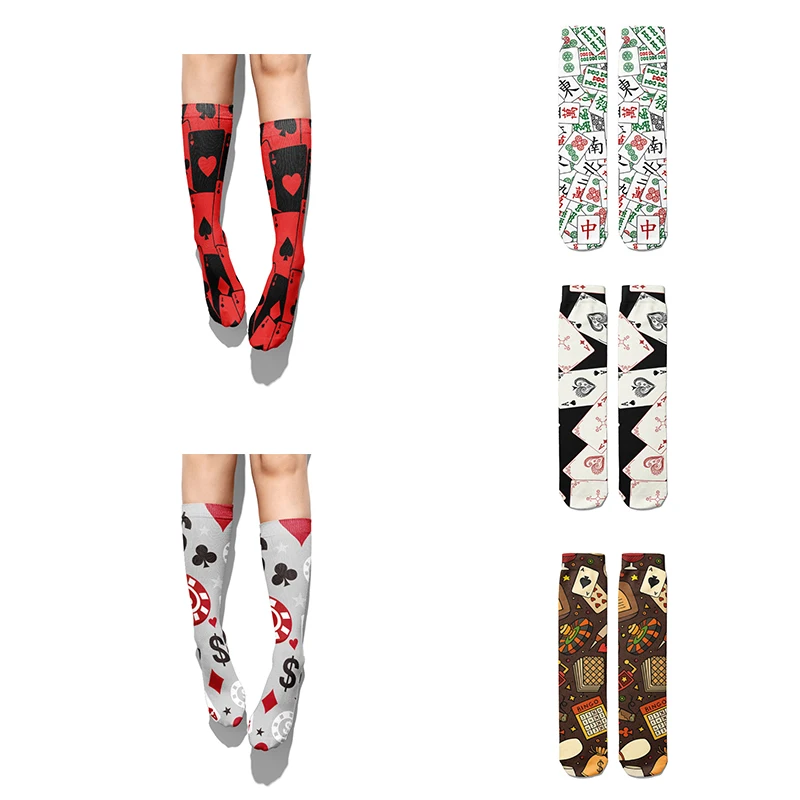 Creative Design 3D Playing Card Printing Women's Long Socks Chinese Style Mahjong Funny Cotton Socks Winter Warm Calf Socks Gift
Creative Design 3D Playing Card Printing Women's Long Socks Chinese Style Mahjong Funny Cotton Socks Winter Warm Calf Socks Gift