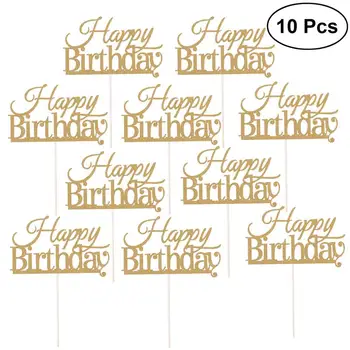 10 Pcs Cake Topper Glitter Cake Topper Happy Birthday New Glitter Cupcake Topper Decoration For Weedding Birthday Party Supplies
10 Pcs Cake Topper Glitter Cake Topper Happy Birthday New Glitter Cupcake Topper Decoration For Weedding Birthday Party Supplies
