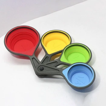 4 Sets of Silicone Baking Tools Silicone Folding Measuring Cup Folding Measuring Spoon Silicone Measuring Spoon 
4 Sets of Silicone Baking Tools Silicone Folding Measuring Cup Folding Measuring Spoon Silicone Measuring Spoon