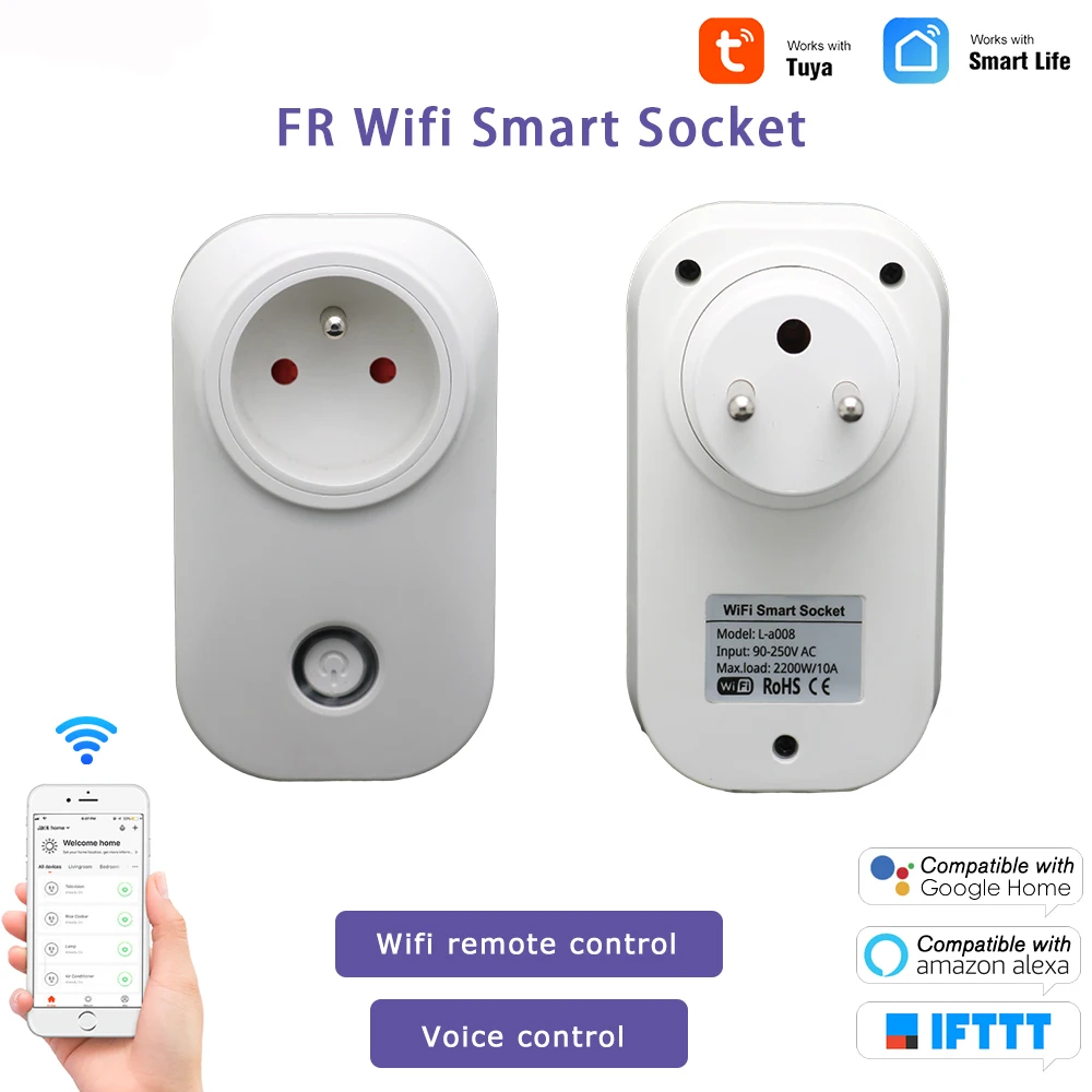smart life wifi Power supply socket smart socket electric socket electrical connector receptacle via Alexa Google Home siri
smart life wifi Power supply socket smart socket electric socket electrical connector receptacle via Alexa Google Home siri
