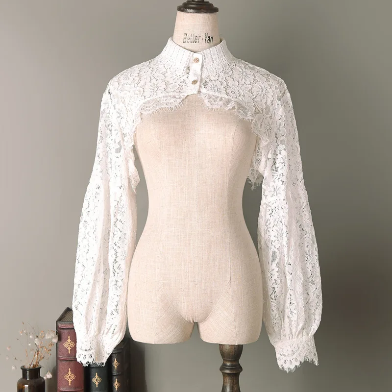 Lace Embroidery Puff Long Sleeve Half Top for Women Blouse Ruffled Fake Collar Female Detachable False Collar Sweater Decor
Lace Embroidery Puff Long Sleeve Half Top for Women Blouse Ruffled Fake Collar Female Detachable False Collar Sweater Decor
