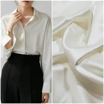 White stretch satin silk fabric summer white shirt dress fabric soft breathable spandex silk fabric wholesale silk cloth
White stretch satin silk fabric summer white shirt dress fabric soft breathable spandex silk fabric wholesale silk cloth
