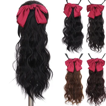 DI FEI 18"Long Ribbon Drawstring With Red Bow Water Wave Ponytails Clip On In Synthetic Ponytail Hair Extensions Hair Pieces
DI FEI 18"Long Ribbon Drawstring With Red Bow Water Wave Ponytails Clip On In Synthetic Ponytail Hair Extensions Hair Pieces