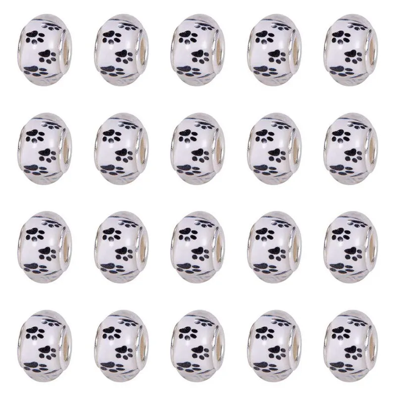 10Pcs European Beads Large Hole Loose Charm Spacer Rondelle Bead with Dog Paw Prints Pet Puppy Footprint Fit Pandora Bracelet
10Pcs European Beads Large Hole Loose Charm Spacer Rondelle Bead with Dog Paw Prints Pet Puppy Footprint Fit Pandora Bracelet