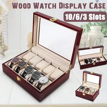 Mini Portable 10 Slots Wood Watch Display Case Watches Box Glass Top Jewelry Storage Organizer Home decor Container
Mini Portable 10 Slots Wood Watch Display Case Watches Box Glass Top Jewelry Storage Organizer Home decor Container