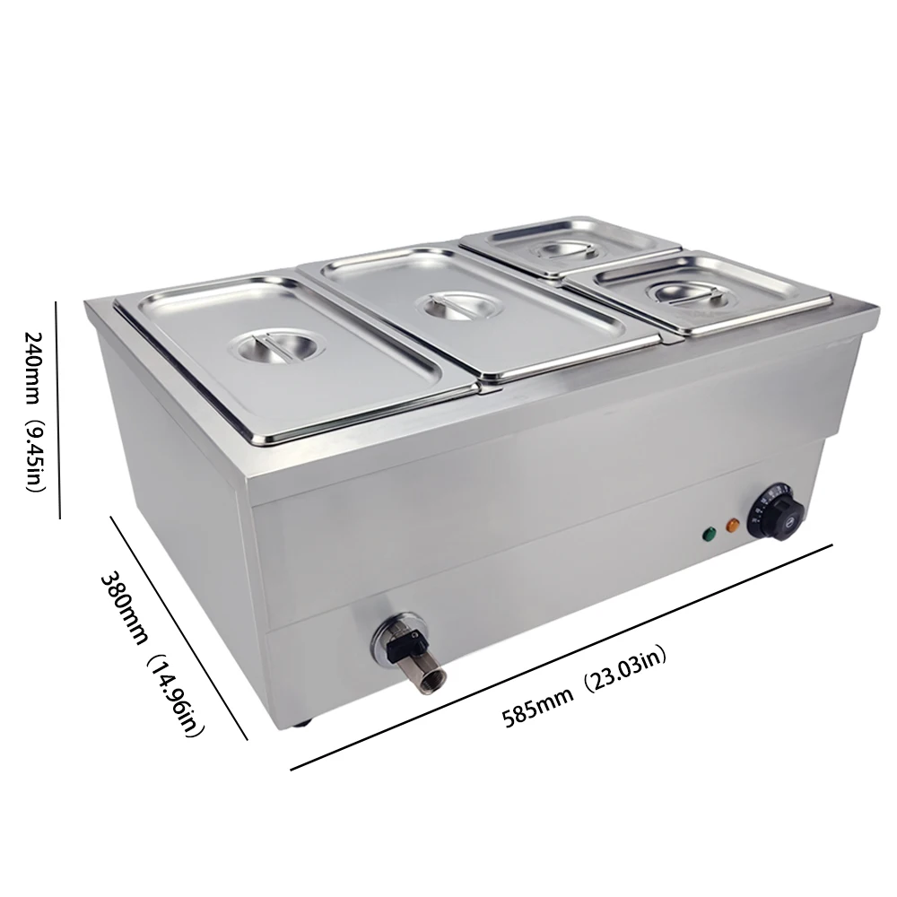 

Table Top 4 Tanks Buffet Food Warmer Electric Bain Marie Commercial Deep Soup Stove Stainless Steel Soup Pool For Kitchen