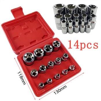 14pcs Six Angle Spline Bit Socket Set Power Drive Socket Driver Bit Tool Set Kit With Carrying Case Car Repair Tool Box (Silver)
14pcs Six Angle Spline Bit Socket Set Power Drive Socket Driver Bit Tool Set Kit With Carrying Case Car Repair Tool Box (Silver)