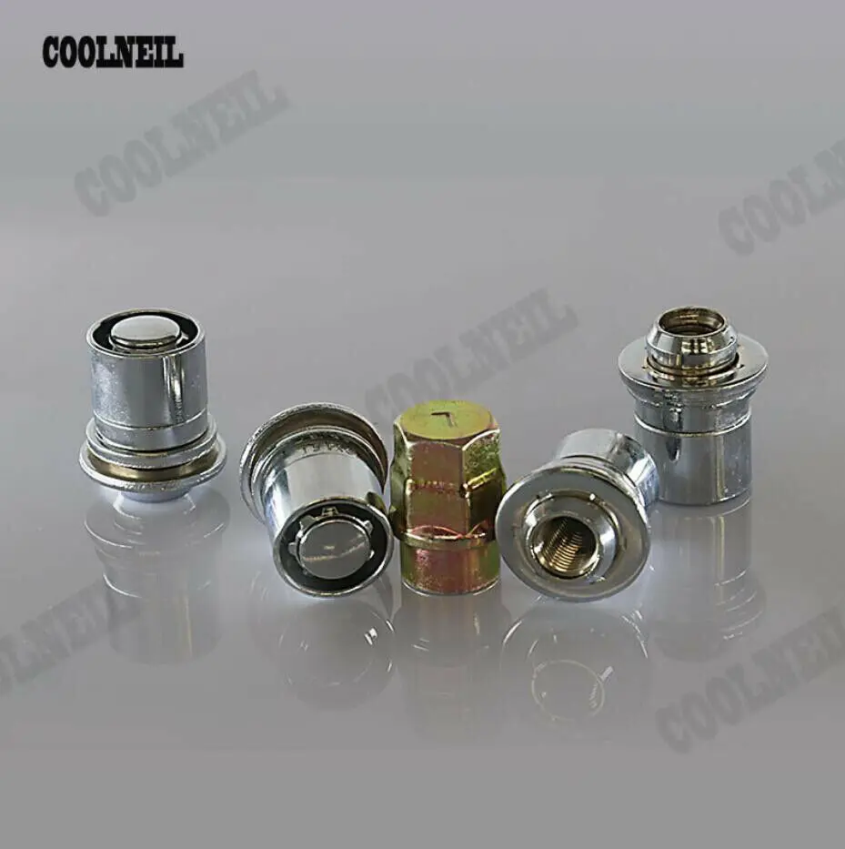 M12 x 1.5 4+1 Pcs Aluminum Alloy Car Auto Racing Locking Wheel Bolt Nuts Tuner Lug Anti Thieft Silver
M12 x 1.5 4+1 Pcs Aluminum Alloy Car Auto Racing Locking Wheel Bolt Nuts Tuner Lug Anti Thieft Silver