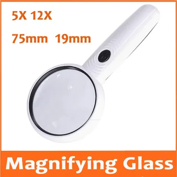 5X 12X 75mm 19mm Lens Children Educational LED Illuminated Handheld Reading Magnifier Loupe Banknote checking Magnifying Glass
5X 12X 75mm 19mm Lens Children Educational LED Illuminated Handheld Reading Magnifier Loupe Banknote checking Magnifying Glass