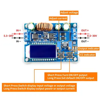 50W DC 5.5V-30V Step Down Buck Step Up Boost Power Supply Module Constant Pressure LCD Digital Display Adjustable Board
50W DC 5.5V-30V Step Down Buck Step Up Boost Power Supply Module Constant Pressure LCD Digital Display Adjustable Board