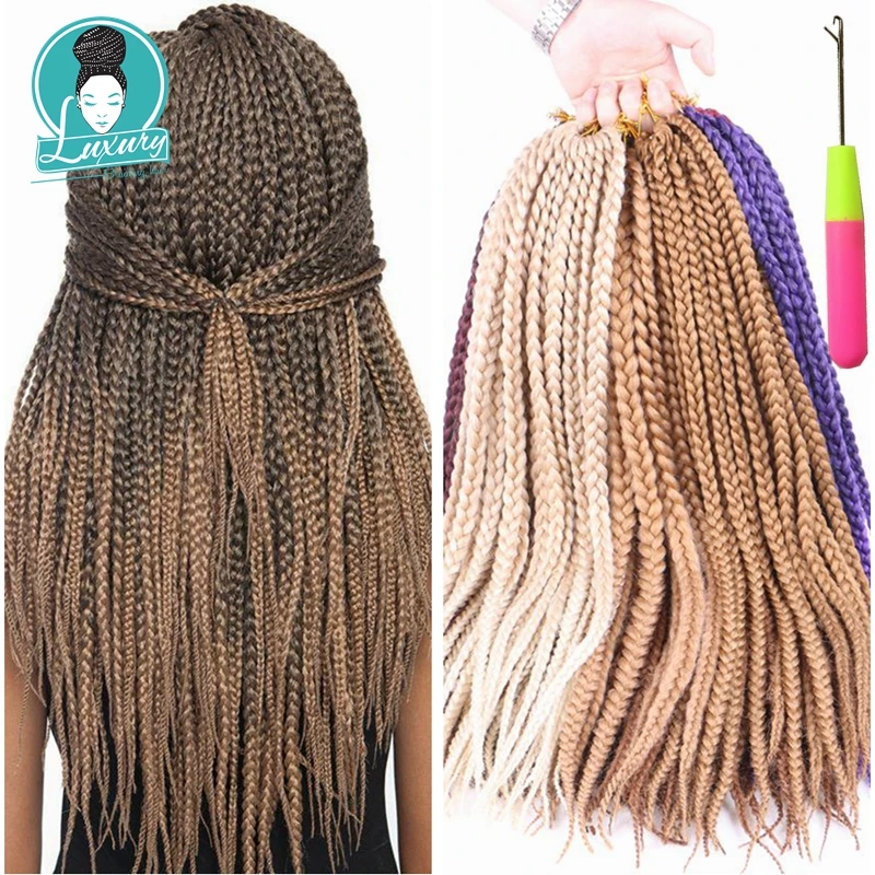 

Luxury For Braiding Kanekalon Syntheic Hair Ombre Burgundy Brown Blonde 24" 12strands/pc 1pcs/lot 110g Jumbo Crochet Box Braids