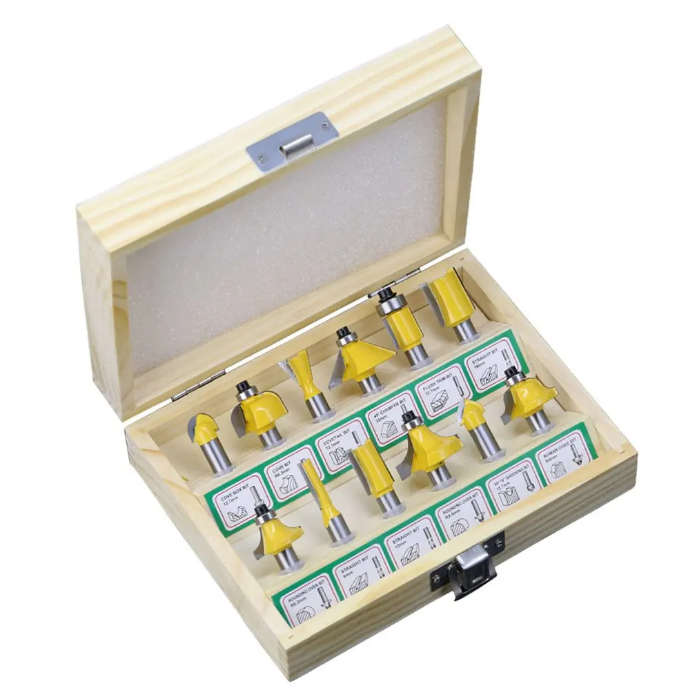 12Pcs/set Milling Cutter Router Bit Set 8Mm Wood Cutter Carbide Shank Mill Woodworking Trimming Engraving Carving Cutting Tool
12Pcs/set Milling Cutter Router Bit Set 8Mm Wood Cutter Carbide Shank Mill Woodworking Trimming Engraving Carving Cutting Tool