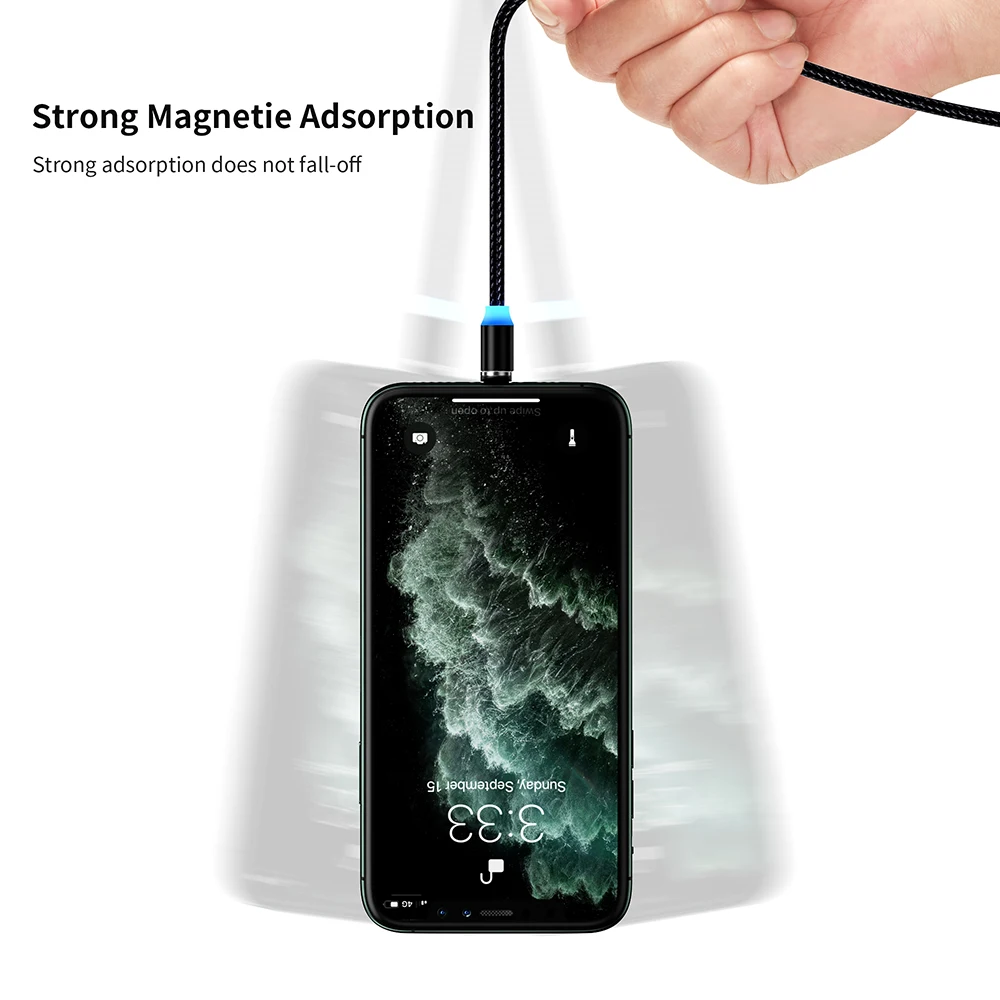 Магнитный зарядный кабель 360 LED для iPhone XR магнитное зарядное устройство