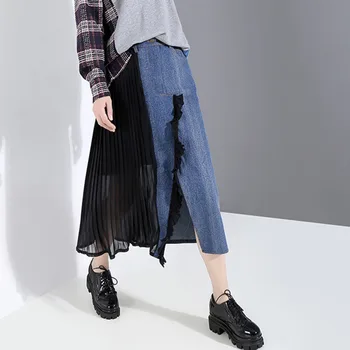 Korea High Elastic Waist Blue Asymmetrical Ruffles Organza Half-body Skirt Women Fashion Tide New Spring Autumn 2020 1N819
Korea High Elastic Waist Blue Asymmetrical Ruffles Organza Half-body Skirt Women Fashion Tide New Spring Autumn 2020 1N819