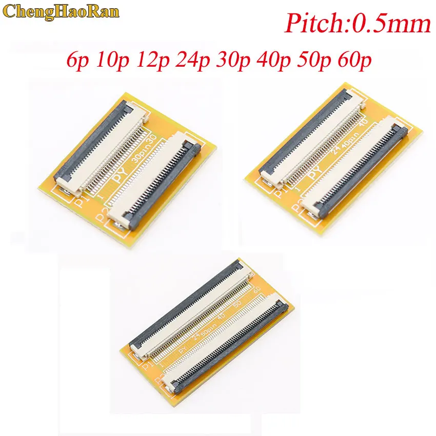ChengHaoRan 5PCS FPC FFC Flexible Flat Cable Extension Board 0.5 mm Pitch 6 10 12 24 30 40 50 60 PIN Connector
ChengHaoRan 5PCS FPC FFC Flexible Flat Cable Extension Board 0.5 mm Pitch 6 10 12 24 30 40 50 60 PIN Connector