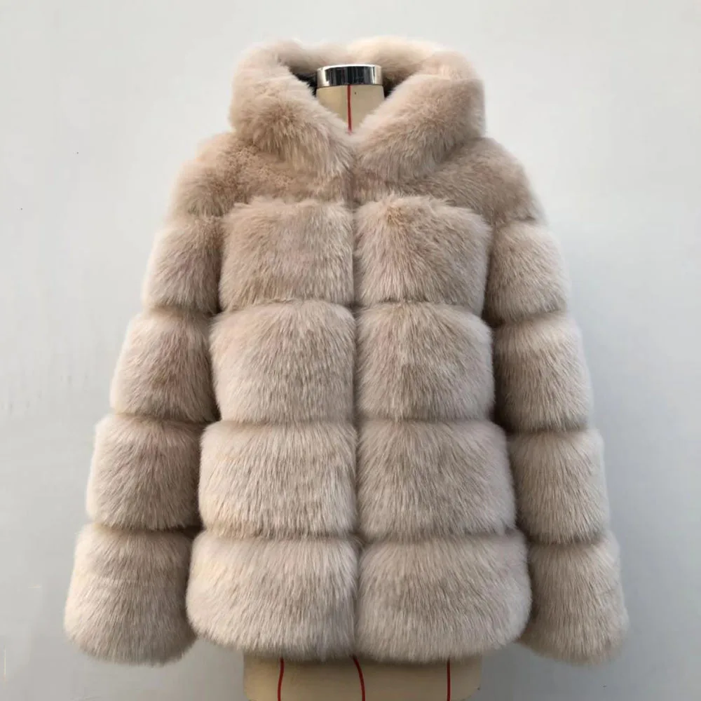 Women Faux Fur Overcoat Autumn Winter New Faux Fur Stitching Hooded Fake Fur Coat Warm Thick Fur Outwears Female Fashion Tops
Women Faux Fur Overcoat Autumn Winter New Faux Fur Stitching Hooded Fake Fur Coat Warm Thick Fur Outwears Female Fashion Tops