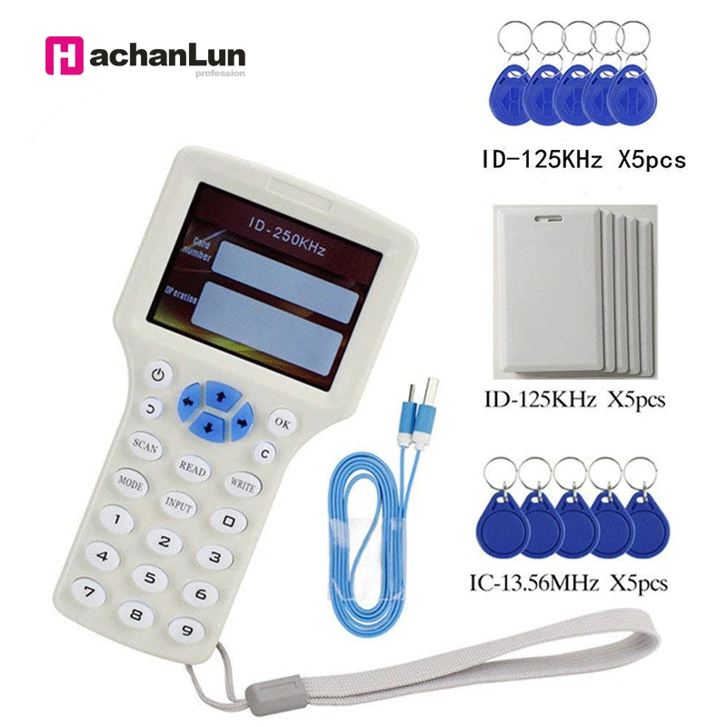 RFID Card Copier Reader Writer duplicator English 10 Frequency Programmer ID IC Cards+5pcs ID cards&keyfob +5pcs UID cards
RFID Card Copier Reader Writer duplicator English 10 Frequency Programmer ID IC Cards+5pcs ID cards&keyfob +5pcs UID cards