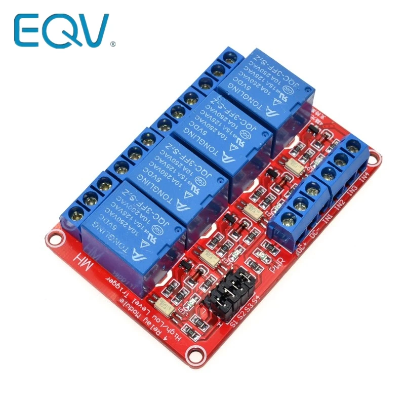 24V 4 Channel Relay Module with Optocoupler Isolation Supports High and Low Trigger voltage 5V 9 12V | Электронные компоненты и