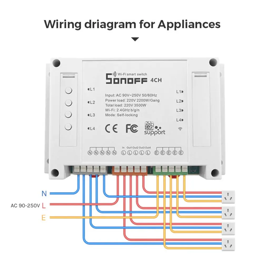 Universal 4 Channels Remote Control Electronic Smart Switch Wifi Modified Parts Wifi Smart Switch Wifi Smart Light Switch
Universal 4 Channels Remote Control Electronic Smart Switch Wifi Modified Parts Wifi Smart Switch Wifi Smart Light Switch