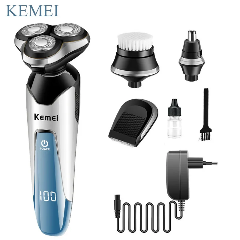Kemei Multi-function Shaver four-in-one men's electric razor rotating three-knife head 360 degree no dead angle hair trimmer 5
Kemei Multi-function Shaver four-in-one men's electric razor rotating three-knife head 360 degree no dead angle hair trimmer 5
