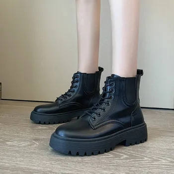 COOTELILI Platform Women's Boots Patent Leather Boots Flat Shoes Mujer Ankle Boots For Women Lace Up Basic Black Fashion Boots
COOTELILI Platform Women's Boots Patent Leather Boots Flat Shoes Mujer Ankle Boots For Women Lace Up Basic Black Fashion Boots