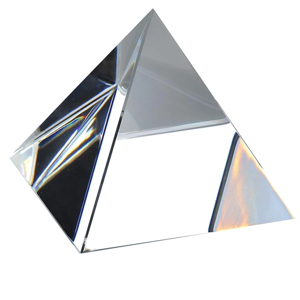 2.4'' Transparent K9 Crystal Optical Pyramid Prism Suncather, Paperweight Collectible Home Ornament Gift 2.4'' Transparent K9 Crystal Optical Pyramid Prism Suncather, Paperweight Collectible Home Ornament Gift