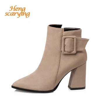 2019 Autumn Winter New Luxury Women Designer Chunky High Heels Ankle Boots Flock Brown Black Green Chelsea Boots Trending Shoes
2019 Autumn Winter New Luxury Women Designer Chunky High Heels Ankle Boots Flock Brown Black Green Chelsea Boots Trending Shoes