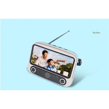 Retro Mini Bluetooth Speaker Mobile Phone Movies TV Holder Music Player Portable Wireless Sound Box for U Disk TF Card-Blue 
Retro Mini Bluetooth Speaker Mobile Phone Movies TV Holder Music Player Portable Wireless Sound Box for U Disk TF Card-Blue