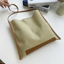Women Canvas Bucket Bag Splicing Contrast Color Large Capacity Shopping Bag Simple Leisure Fashion Messenger Single Shoulder Bag
Women Canvas Bucket Bag Splicing Contrast Color Large Capacity Shopping Bag Simple Leisure Fashion Messenger Single Shoulder Bag