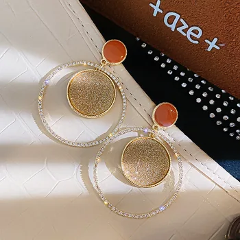 New Europe and America Simple Exaggerated Rhinestones Large Circle Dangle Earrings for Women Girl Fashion Jewelry Accessories 
New Europe and America Simple Exaggerated Rhinestones Large Circle Dangle Earrings for Women Girl Fashion Jewelry Accessories