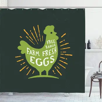 Shower Curtain Set with Hooks 60x72 Inches Backyard Style Free Range Farm Crest Organic Eggs Agriculture Local Country Vintage
Shower Curtain Set with Hooks 60x72 Inches Backyard Style Free Range Farm Crest Organic Eggs Agriculture Local Country Vintage