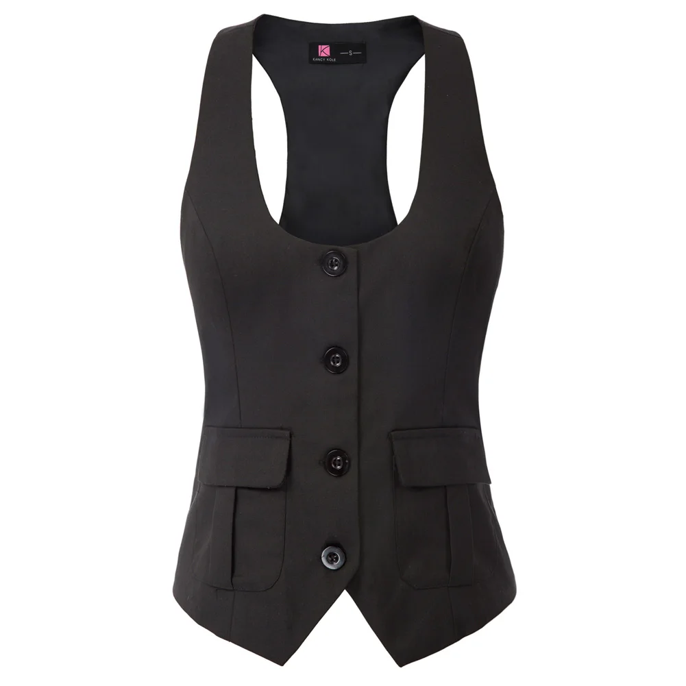 Kate Kasin Women Tops Race-Back Vest Coat Waistcoat With Pockets U-Neck Handkerchief Hem Clothing Summer Formal Black New Lady
Kate Kasin Women Tops Race-Back Vest Coat Waistcoat With Pockets U-Neck Handkerchief Hem Clothing Summer Formal Black New Lady