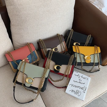 Metal shoulder strap high quality handbag autumn and winter new chain shoulder bag color contrast messenger bag square bag
Metal shoulder strap high quality handbag autumn and winter new chain shoulder bag color contrast messenger bag square bag
