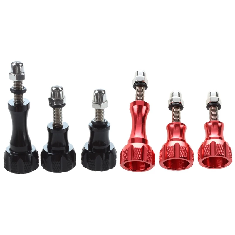 

6x Aluminium Alloy Knob Thumb Screw Mount Accessories, for Gopro Hero 5 4 3 Sjcam Sj4000 Sj5000 SJ6 M10 H9 H3 C30, Black & Red