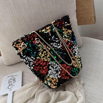 Elegant Female Sequin Bucket Bag 2020 Fashion New High quality Women's Designer Handbag Chain Shoulder Messenger Bag Party bags
Elegant Female Sequin Bucket Bag 2020 Fashion New High quality Women's Designer Handbag Chain Shoulder Messenger Bag Party bags