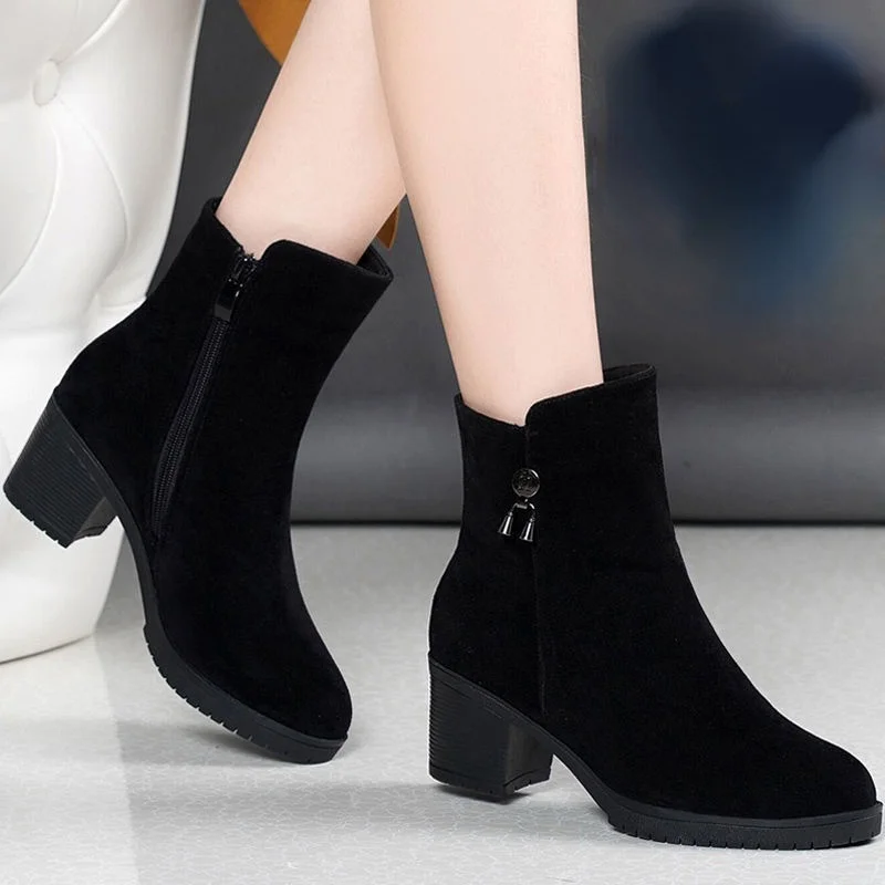 Single Boots Women Thick Heel Mid-heel Short Boots Women New Style Boots High-heeled Winter Plus Velvet Warm Cotton Shoes Women
Single Boots Women Thick Heel Mid-heel Short Boots Women New Style Boots High-heeled Winter Plus Velvet Warm Cotton Shoes Women