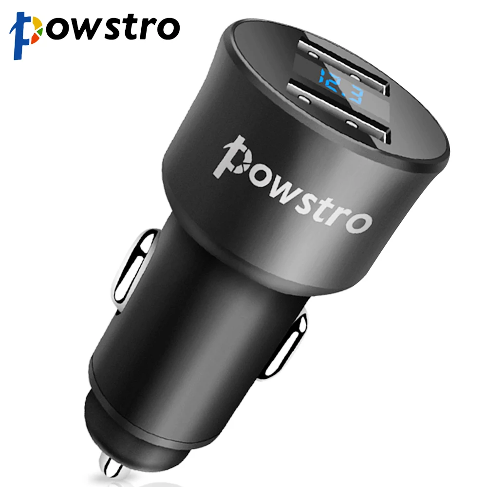 Powstro Dual USB Car Charger Digital LED Voltage Monitoring Display Support Smart Fast Charging 5V 3.4A for iPhone Samsung HTC
Powstro Dual USB Car Charger Digital LED Voltage Monitoring Display Support Smart Fast Charging 5V 3.4A for iPhone Samsung HTC