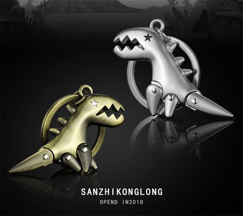 

Movie Gift Jurassic Dinosaur Keychain Vintage Metal Dinosaur Pendant Student Bag Pendant for Jeep Wrangler SSANG YONG actyon