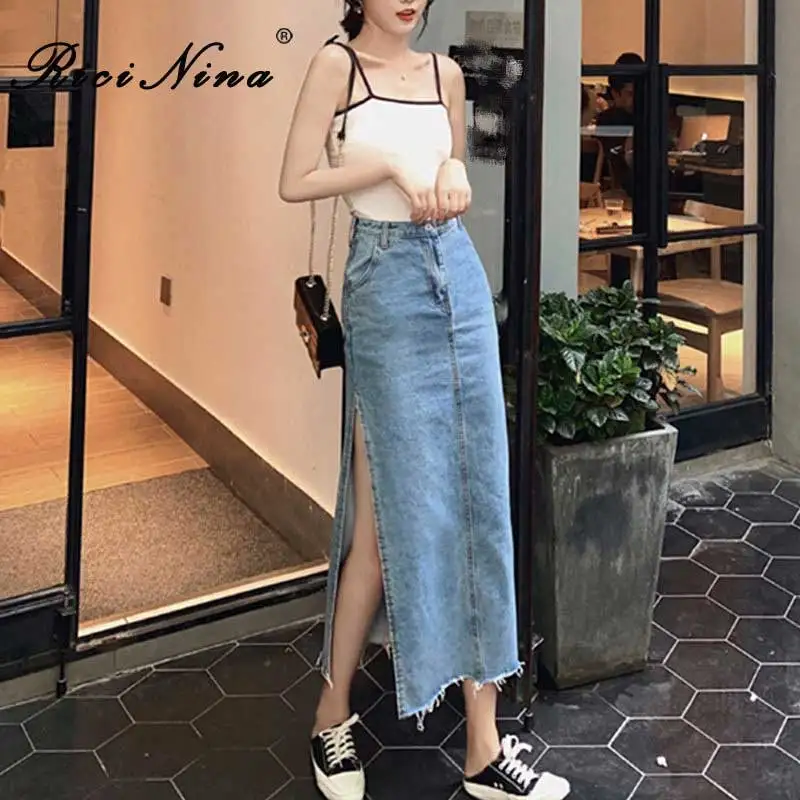 RICININA Women Skirts 2019 Empire Split Buttons Zipper Solid Mid-Calf A-Line Skirts Female Casual Womens Jeans Jupe Femme Autumn
RICININA Women Skirts 2019 Empire Split Buttons Zipper Solid Mid-Calf A-Line Skirts Female Casual Womens Jeans Jupe Femme Autumn