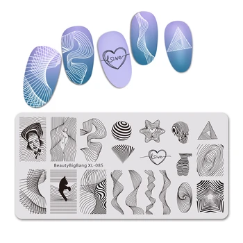 BEAUTYBIGBANG Nail Stamping Plates Geometric Nail Image Template Line Wave Pattern Rectangle Printing Stencils for Nail Design
BEAUTYBIGBANG Nail Stamping Plates Geometric Nail Image Template Line Wave Pattern Rectangle Printing Stencils for Nail Design