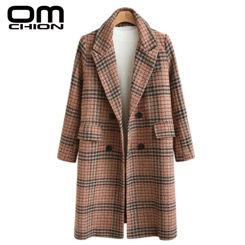Фото OMCHION 2019 Новая женская верхняя одежда зимняя теплая шерстяная куртка женское