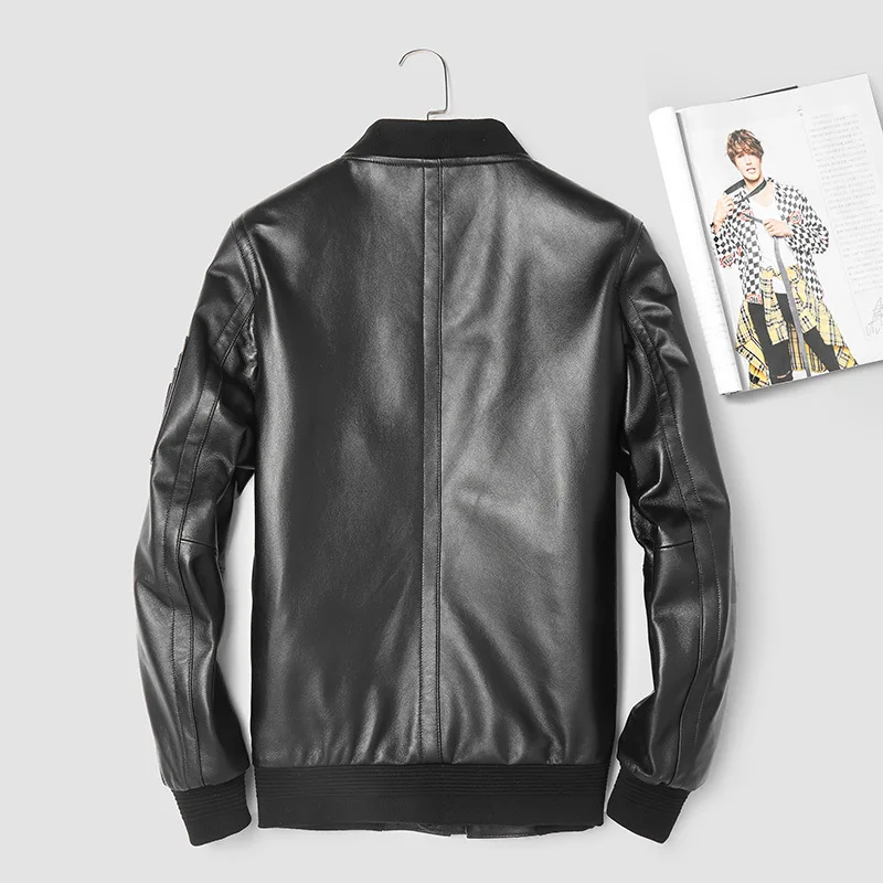 Mens Leather Jacket Spring Autumn Genuine Leather Sheepskin Coat Motorcycle Bomber Jacket Men Clothes 2020 3906 KJ2993
Mens Leather Jacket Spring Autumn Genuine Leather Sheepskin Coat Motorcycle Bomber Jacket Men Clothes 2020 3906 KJ2993