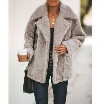 2019 Winter Women Coat Elegant Solid Lapel Loose Warm Female Outwear Korean Style Casual Ladies Long Sleeve Cardigan Overcoat 12
2019 Winter Women Coat Elegant Solid Lapel Loose Warm Female Outwear Korean Style Casual Ladies Long Sleeve Cardigan Overcoat 12