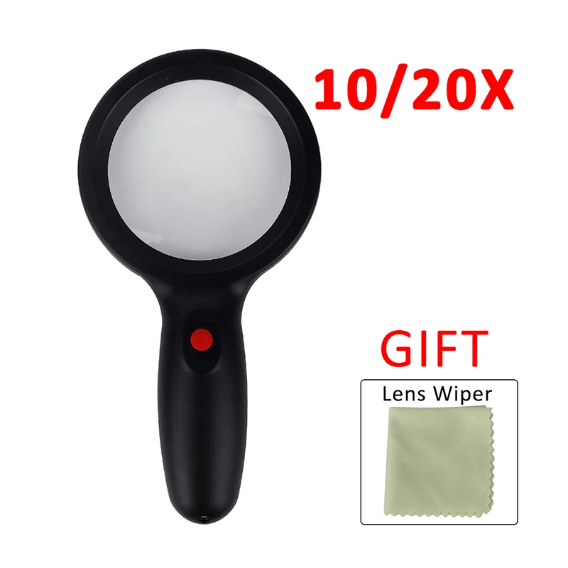 Magnifying Glass with Light Handheld 10/20X Lighted Magnifier with Large Double Glass Lens Led Magnifiers for Seniors Reading
Magnifying Glass with Light Handheld 10/20X Lighted Magnifier with Large Double Glass Lens Led Magnifiers for Seniors Reading