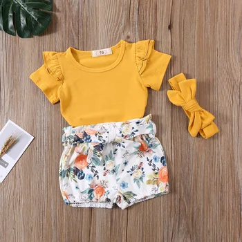 3Pcs Newborn Infant Baby Girl Clothes Short Sleeve T-Shirt Top + Floral Shorts + Headband Outfit Set
3Pcs Newborn Infant Baby Girl Clothes Short Sleeve T-Shirt Top + Floral Shorts + Headband Outfit Set