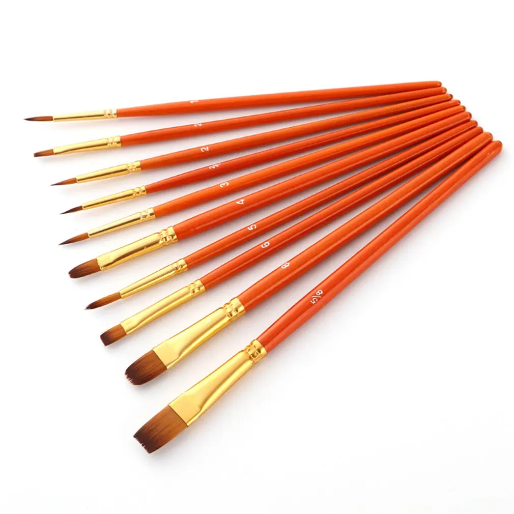 10Pcs/Set Watercolor Gouache Paint Brushes Different Shape Round Pointed Tip Nylon Hair Painting Brush Set Art Supplies no box
10Pcs/Set Watercolor Gouache Paint Brushes Different Shape Round Pointed Tip Nylon Hair Painting Brush Set Art Supplies no box