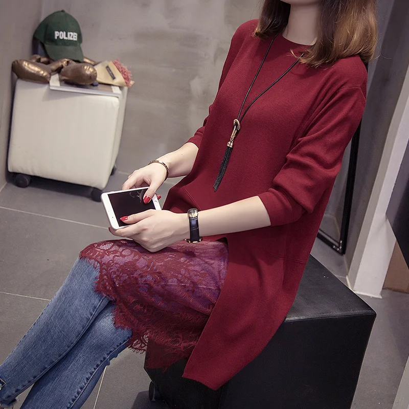 XL-4XL Plus Size Women Long Sleeve Sweater Dress Autumn Winter 2019 Fashion Patchwork Sexy Lace Ladies Split Knitted Dresses
XL-4XL Plus Size Women Long Sleeve Sweater Dress Autumn Winter 2019 Fashion Patchwork Sexy Lace Ladies Split Knitted Dresses